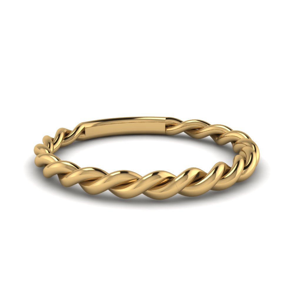 Twisted gold band ring pretani